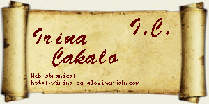 Irina Čakalo vizit kartica